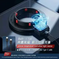 Lámpara de Anillo para Microscopio sin Sombra YCS MY MY-F01 UFO, 280 LED, 1500lm, Ventilador de Refrigeración Integrado, Alimentación Tipo-C, para Reparación de Soldadura de PCB