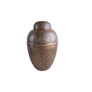 Suministros funerarios Urnas de cremación Acabado de grabado en relieve antiguo Urna de recuerdo más vendida llamativa para cenizas de seres queridos - Product Image 1