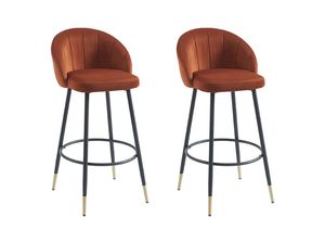 Elegante sgabello da <span class=keywords><strong>Bar</strong></span> in velluto arancione con robusta Base in metallo seduta fissa morbida tappezzeria per <span class=keywords><strong>Bar</strong></span> ad uso residenziale commerciale - Product Image 2