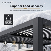 Pavillon métallique robuste ANCSEM résistant aux intempéries, protection toutes saisons, coupe-vent, imperméable, pour usage commercial de qualité hôtelière