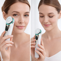 Dispositivo de Belleza Facial, Electroporación, Microcorriente, Lifting, Compresa Fría/Caliente, Rejuvenecimiento de la Piel, Antienvejecimiento, Recargable por USB, TFT