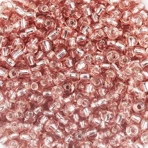 6/0 8/0 11/0 12/0 Perak Berjajar Bulat Lubang Kaca Seed Beads 2Mm 3Mm 4Mm untuk Membuat Perhiasan Anting-Anting