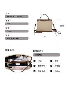 Bolsos de Mano de Cuero Genuino para Mujer, Bolsos de Hombro de Gran Capacidad, Diseño de Moda, Personalizados, Venta al Por Mayor de Fábrica - Product Image 5