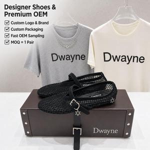 Zapatos de Diseñador de Lujo 2026 para Mujer, Zapatos Planos Mary Jane de Malla con Pedrería de Alta Calidad, Negros Brillantes, Casuales de Verano, Nuevos - Product Image 1