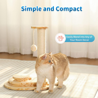 Poteau à gratter pour chat arbres à chat et gratteur jouets pour chaton piste de balle en bois sisal grand poteau à gratter jouet interactif