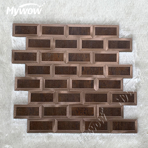Carrelage <span class=keywords><strong>Mosaïque</strong></span> Or Fond Hexagone Aluminium Massif Brossé Luxe Dosseret Mural Carrelage Métal <span class=keywords><strong>Mosaïque</strong></span> Dédouanement - Product Image 3