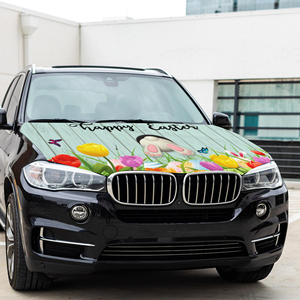 Funda para Capó de Coche Personalizada de 5x4 pies con Diseño de Conejo de Pascua, Ideal para Festivales, Deportes y Juegos, Apta para la Mayoría de los Coches y SUVs, el Mejor Regalo - Product Image 3