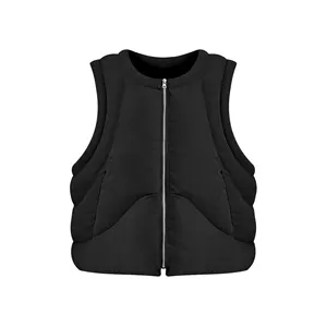 Customized design cotton winter quilted puffer vest streetwear custom logo waistcoat puffer vests men