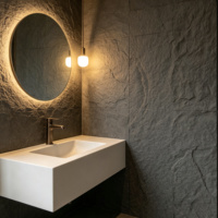 Panneaux de pierre culturelle en PU flexibles - Installation facile en DIY pour la décoration murale intérieure de la maison, imperméables et ignifuges
