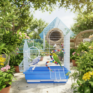 Double Layer Luxury Durable Eco-Friendly Stainless Steel Wire Bird Cage for Lark Budgie <strong>Parrot</strong> Lovebird-<strong>Wholesale</strong> - Product Image 1