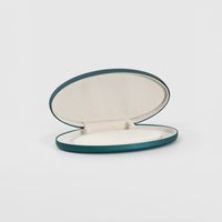 Boîte à bijoux ovale en cuir PU rigide, design perle, écologique, biodégradable, protection UV, doublure en tissu floqué de luxe