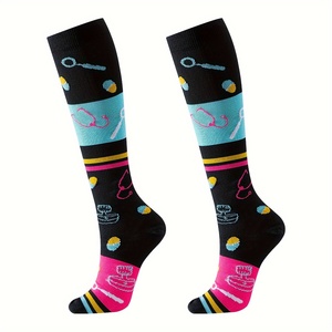 Venta caliente 15-20 mmHg Correr Hasta la rodilla Tenis Nylon Deportes Enfermera Calcetines de compresión Medias - Product Image 4