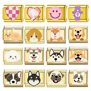 Pulsera de dijes italianos chapada en oro de 18k, popular, de acero inoxidable, con diseño encantador, venta al por mayor - Product Image 2