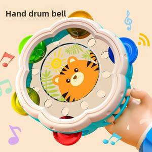 Tambourin en plastique pour tout-petits, jouet musical à claquer, instrument de musique en forme de fleur, cloche à main, tambour - Product Image 4