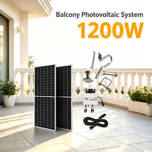 Kit de Sistema Solar para Balcón de <span class=keywords><strong>1200W</strong></span> MPPT, <span class=keywords><strong>Microinversor</strong></span>, 2 Paneles Solares Monocristalinos de 450W, Listo para Usar, Sistema de Energía Solar Fuera de la Red para el Hogar, TUV VDE - Product Image 1