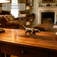 Statue vintage en fonte de Labrador Retriever, figurine de chien finition bronze antique pour la décoration de la maison et du bureau