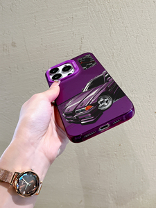 Coque <span class=keywords><strong>de</strong></span> téléphone pour voiture <span class=keywords><strong>de</strong></span> sport rétro violette, design <span class=keywords><strong>compteur</strong></span> <span class=keywords><strong>de</strong></span> <span class=keywords><strong>vitesse</strong></span>, TPU pour 17/16/15/14 Pro Max, anti-empreintes digitales, antichoc, mobile - Product Image 4