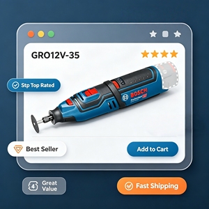 Smerigliatrice Senza Fili <span class=keywords><strong>Bosch</strong></span> GRO 12V-35, Utensile Elettrico Rotante Multiuso 12V per Incisione, Levigatura, Lucidatura e Foratura - Product Image 1