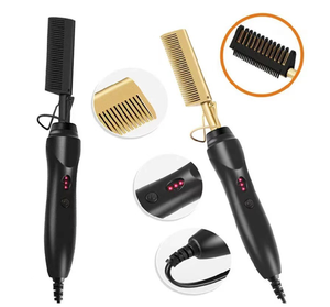 0728 เครื่องหนีบผมแบบพกพา 2 in 1 หวีแปรงยืดผม เซรามิกสำหรับผมเปียก - Product Image 3