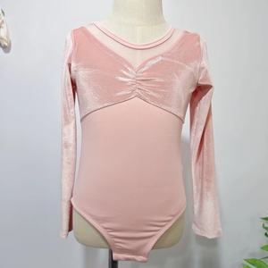 Precio al por mayor Maillot <span class=keywords><strong>de</strong></span> ballet <span class=keywords><strong>de</strong></span> terciopelo <span class=keywords><strong>de</strong></span> manga larga para niñas con lazo, ropa <span class=keywords><strong>de</strong></span> actuación para niños - Product Image 1