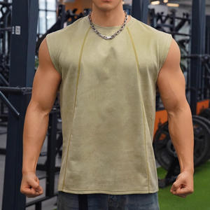 Débardeur homme tricoté rayé, coupe ajustée, style sport décontracté, épaules larges, pour le fitness et le commerce transfrontalier - Product Image 3