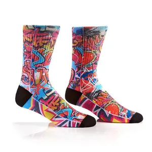 wholesale 3d printed socks customs socks Fashion Design Men Women 3D Sublimation Logo cotton Custom Printed Sport Socks