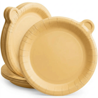 Assiette jetable multicouche en papier biodégradable de qualité alimentaire, écologique, sans lavage, 9,5 pouces, pour salades, sandwichs, sushis
