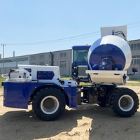 Mezcladora de Concreto Autocargable Portátil de 500L, Pequeña Mezcladora de Cemento Diésel para Construcción Agrícola