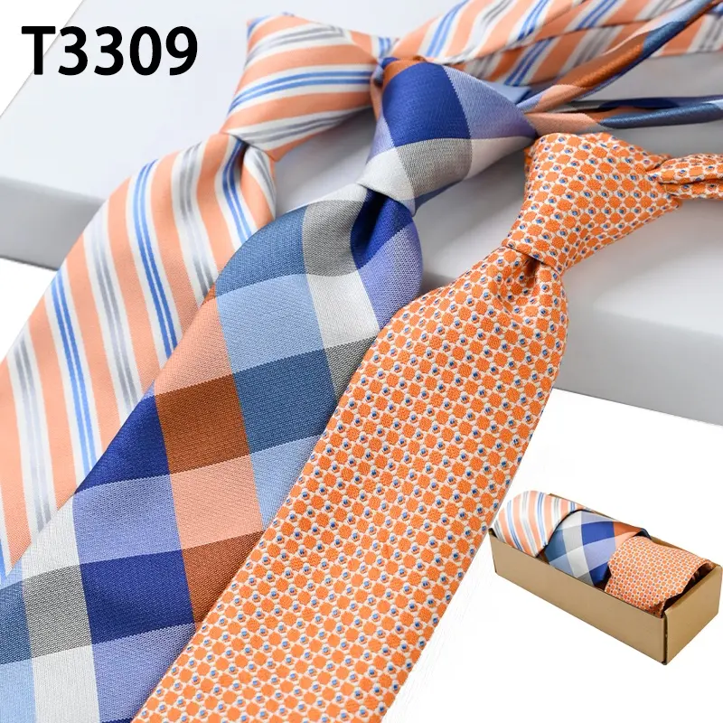Cravate tissée en jacquard 100% polyester de bonne qualité bon marché en gros 2024 corbatas a la moda cravates pour hommes vidéo