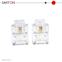 Connecteur téléphonique RJ11 transparent Cat3 6P2C UTP