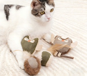 ของเล่นแมวรูปนกฮูกแบบอินเทอร์แอคทีฟ ทำจากผ้าลินิน พร้อมของเล่นเคี้ยวรูปเถาวัลย์สีเงิน ช่วยดูแลสุขภาพฟัน บรรเทาความเบื่อหน่าย ช่วยขัดฟัน ใช้ได้ทุกวันในบ้าน - Product Image 4