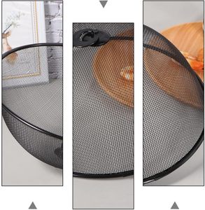 Housses alimentaires réutilisables en maille PP écologiques pour pique-nique en extérieur avec poignée en plastique, rondes et rectangulaires, anti-mouches et anti-poussière - Product Image 3
