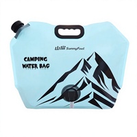 Sac d'eau pliable 8L de qualité alimentaire avec robinet réglable pour camping, randonnée, voyage et vin