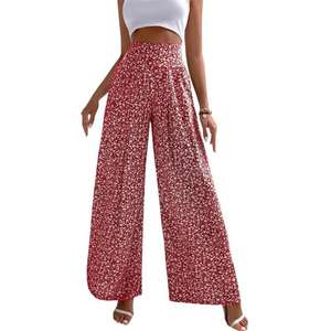 Nouveau Floral imprimé mode jambe large neuf longueur pantalon pour femme été quotidien lâche élastique taille haute léger Long pantalon - Product Image 3