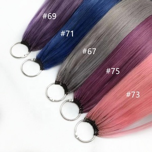 <span class=keywords><strong>El</strong></span> más nuevo creado más cómodo e invisible 100% <span class=keywords><strong>cabello</strong></span> virgen humano sin punta gran círculo pluma línea extensiones de <span class=keywords><strong>cabello</strong></span> - Product Image 1