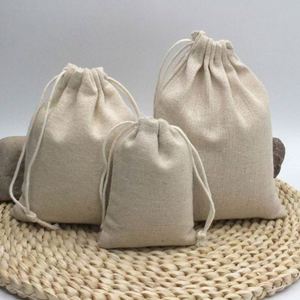 Wholesale Special <b>Gift</b> Canvas Bags Cotton Linen Bunches Pocket Drawstring Storage Bag for Shopping - Product Image 4
