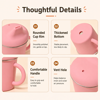 Gobelet d'apprentissage pour bébé en acier inoxydable double paroi de 150 ml avec poignées en silicone, anti-fuite, pour tout-petits