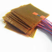 ALXD Film chauffant mince personnalisé 12V Polyimides Coussin chauffant industrie flexible PI feuille coussin chauffant adhésif arrière