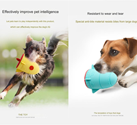 Jouet de puzzle en gros pour animaux de compagnie, distributeur de nourriture en forme de fusée, jouet à mâcher en silicone, fusée anti-fuite pour chiens et chats