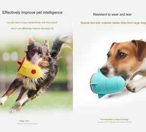 Jouet de puzzle en gros pour animaux de compagnie, distributeur de nourriture en forme de fusée, jouet à mâcher en silicone, fusée anti-fuite pour chiens et chats - Product Image 2