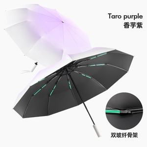 Parapluie à panneau <span class=keywords><strong>d</strong></span>égradé automatique, coupe-vent populaire sur le <span class=keywords><strong>marché</strong></span> Parapluie pliant UV à double usage avec protection solaire et impression du logo personnalisé - Product Image 5