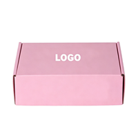 Boîte d'expédition en carton ondulé rose de luxe sur mesure avec laminage mat et logo personnalisé pour l'emballage de cosmétiques et de cadeaux e-commerce