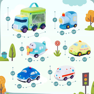 Regali da bambino i miei primi giocattoli morbidi per auto sensoriali di peluche set da gioco imbottito presenta Squeaker campana che suona bambole giocattoli sensoriali per bambini - Product Image 3