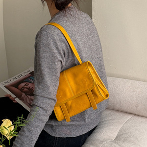 Sac fourre-tout décontracté rétro 2026, nouveau sac à bandoulière polyvalent en cuir véritable pour femme avec pochettes téléphone et carte d'identité - Product Image 1