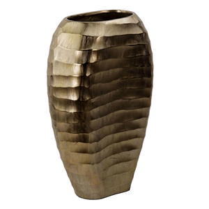 Florero decorativo de mesa de Metal con acabado antiguo de latón, florero decorativo de mesa de gran venta - Product Image 1