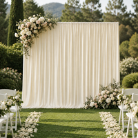 Cortina de Fondo de Poliéster Blanca Personalizada al por Mayor, 4 Paneles, 20 pies x 15 pies, Cortinas sin Arrugas para Bodas, Fiestas y Cabinas de Fotos
