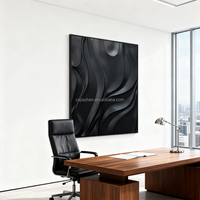 Peinture Personnalisée Art Mural en Bois Suspendu Art Mural Noir Home Deco Luxe Moderne Simple Style Texturé 3D Décoration Murale en Bois