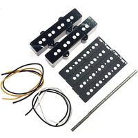 Vente en gros Alnico V aimant un ensemble de pièces de ramassage électrique Jaz Bass avec couvercle noir