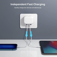 Chargeurs rapides pour téléphone à double port USB-C de 21,5 W (43 W au total) – Vente en gros de chargeurs muraux USB-C PD avec adaptateur