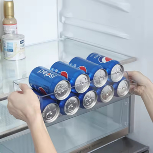 Clear Rectangle <strong>Plastic</strong> Refrigerator Pop Soda Can Dispenser Beverage Organizer <strong>Bins</strong> Food Pantry <strong>Storage</strong> <strong>Bin</strong> Fridge Freezer - Product Image 4